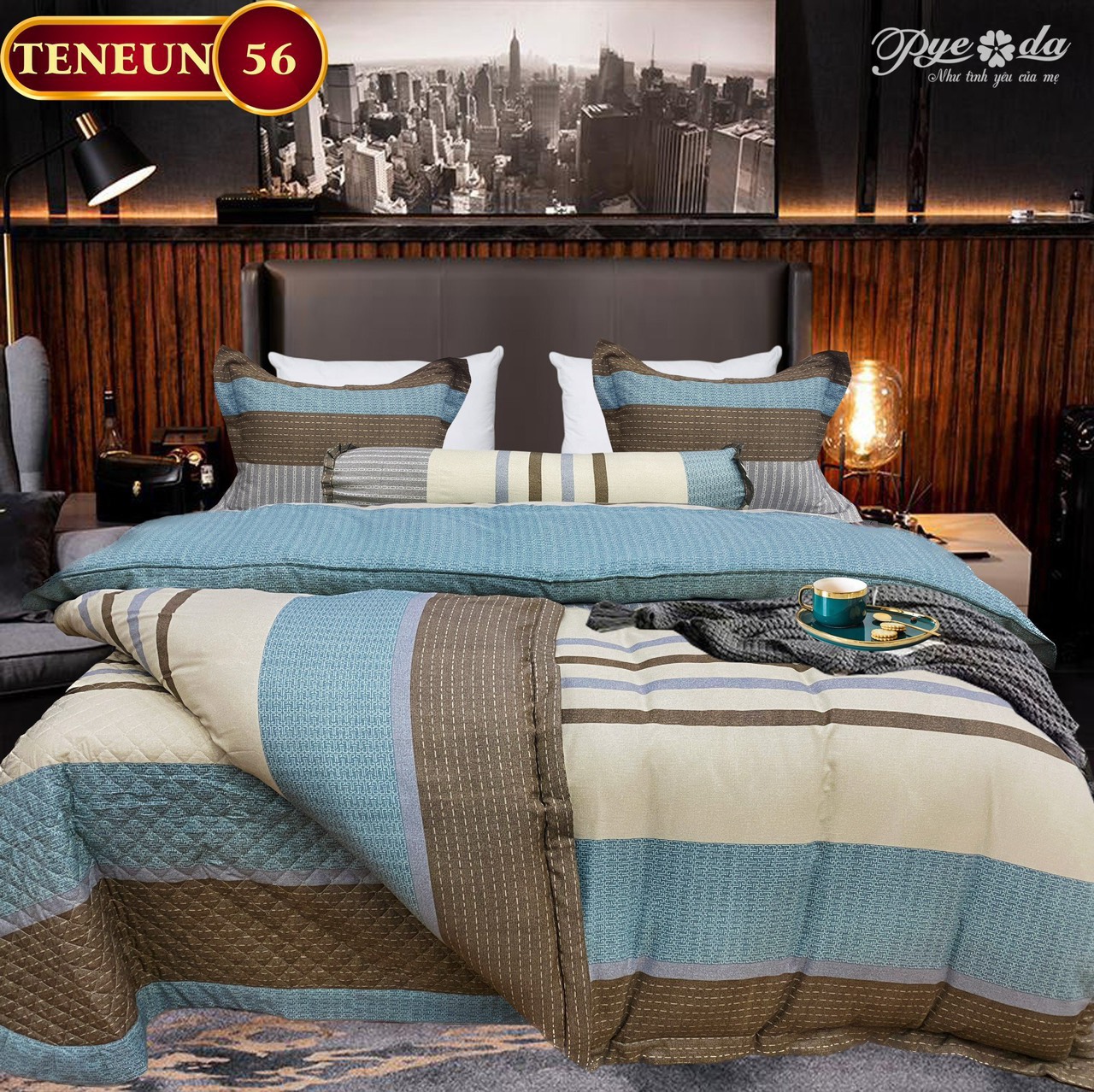 Bộ Ra Phủ Tencel EU Pyeoda gỗ sồi