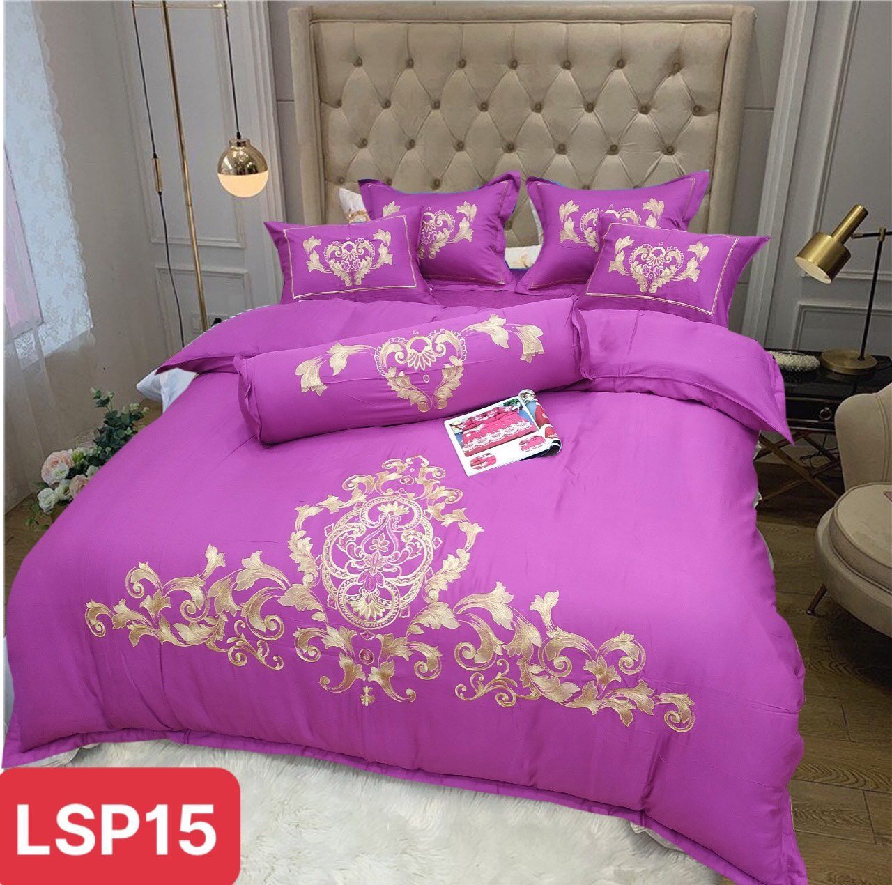 Bộ Ra Phủ chần thêu Tencel Pyeoda 120S - Ảnh 4