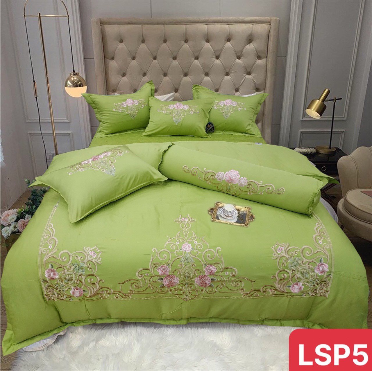 Bộ Ra Phủ chần thêu Tencel Pyeoda 120S - Ảnh 8