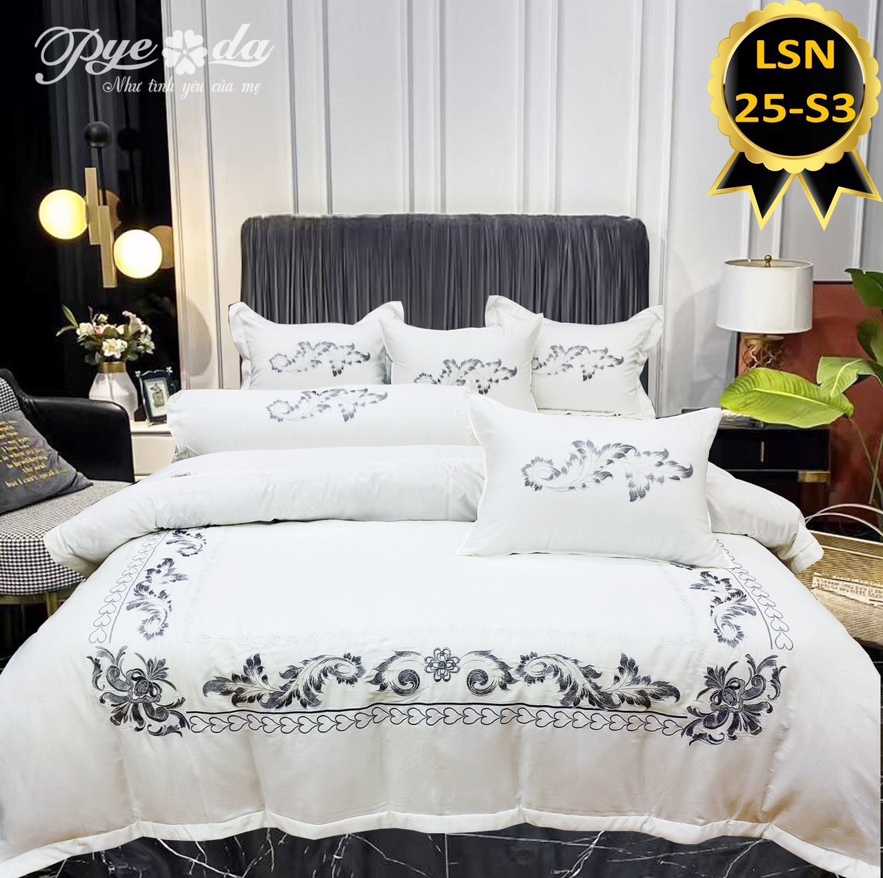 Bộ Ra Phủ chần thêu Tencel Pyeoda 120S - Ảnh 10