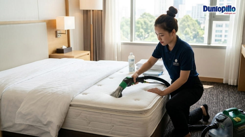 Quy Trình Bảo Trì Và Vệ Sinh Nệm Khách Sạn Tối Ưu